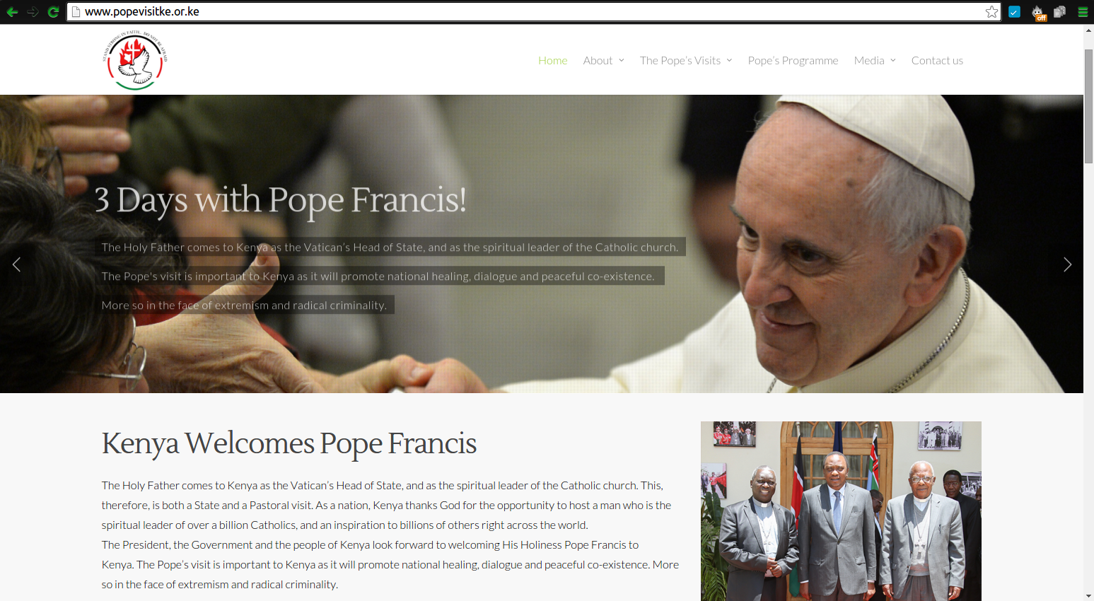 Managing digital communication around the Pope’s Visit to Kenya