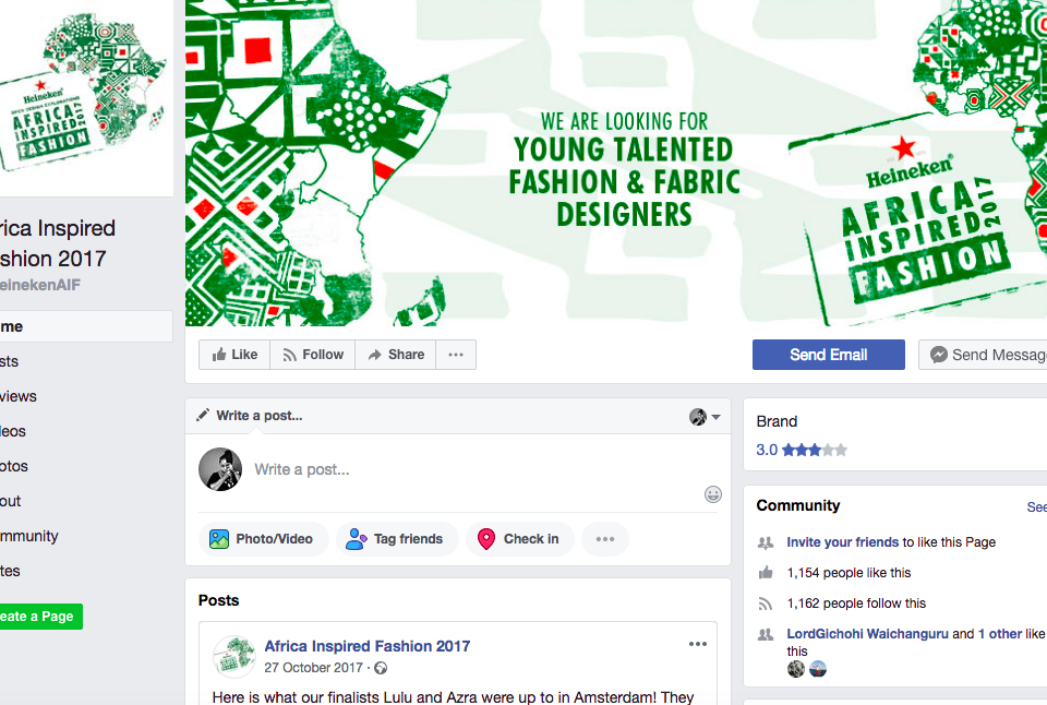 Heineken’s Africa Inspired Fashion challenge in 2017