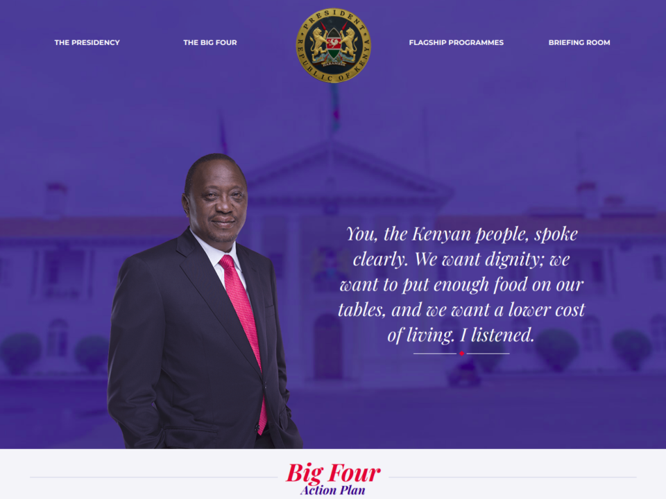 Develop new Website for the President of the Republic of Kenya