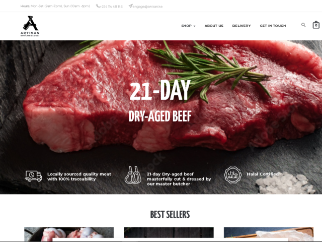 Development of eCommerce website for Artisan Butchery & Deli