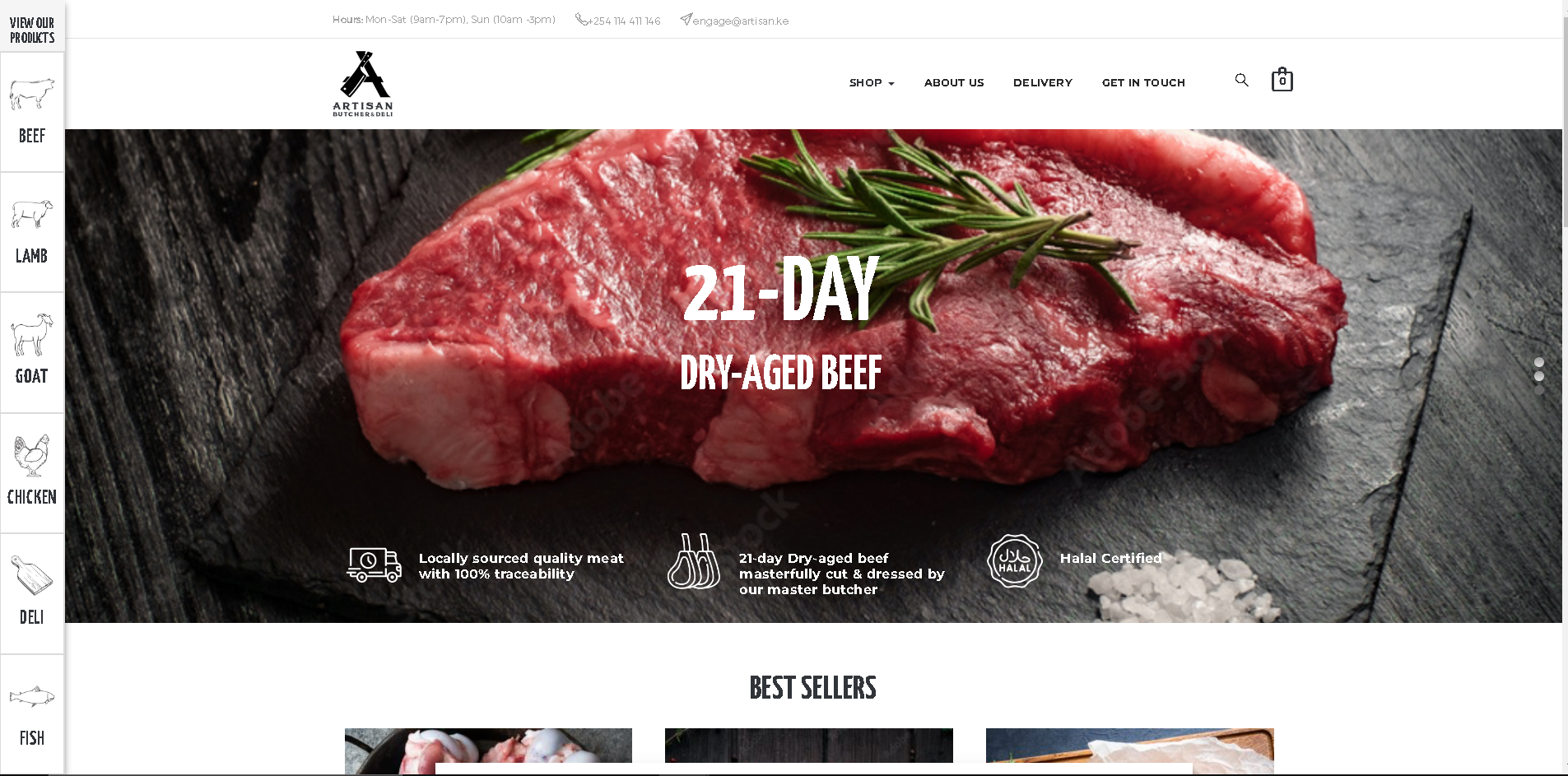 Development of eCommerce website for Artisan Butchery & Deli